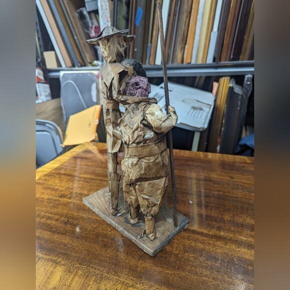 Vintage Paper Mache Figurines, Don Quixote and Pancho, from Mexico - Picture 3 of 6